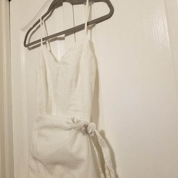 Abercrombie & Fitch White Layered Wrap Tie Summer Mini Dress Spaghetti Straps - Picture 3 of 13